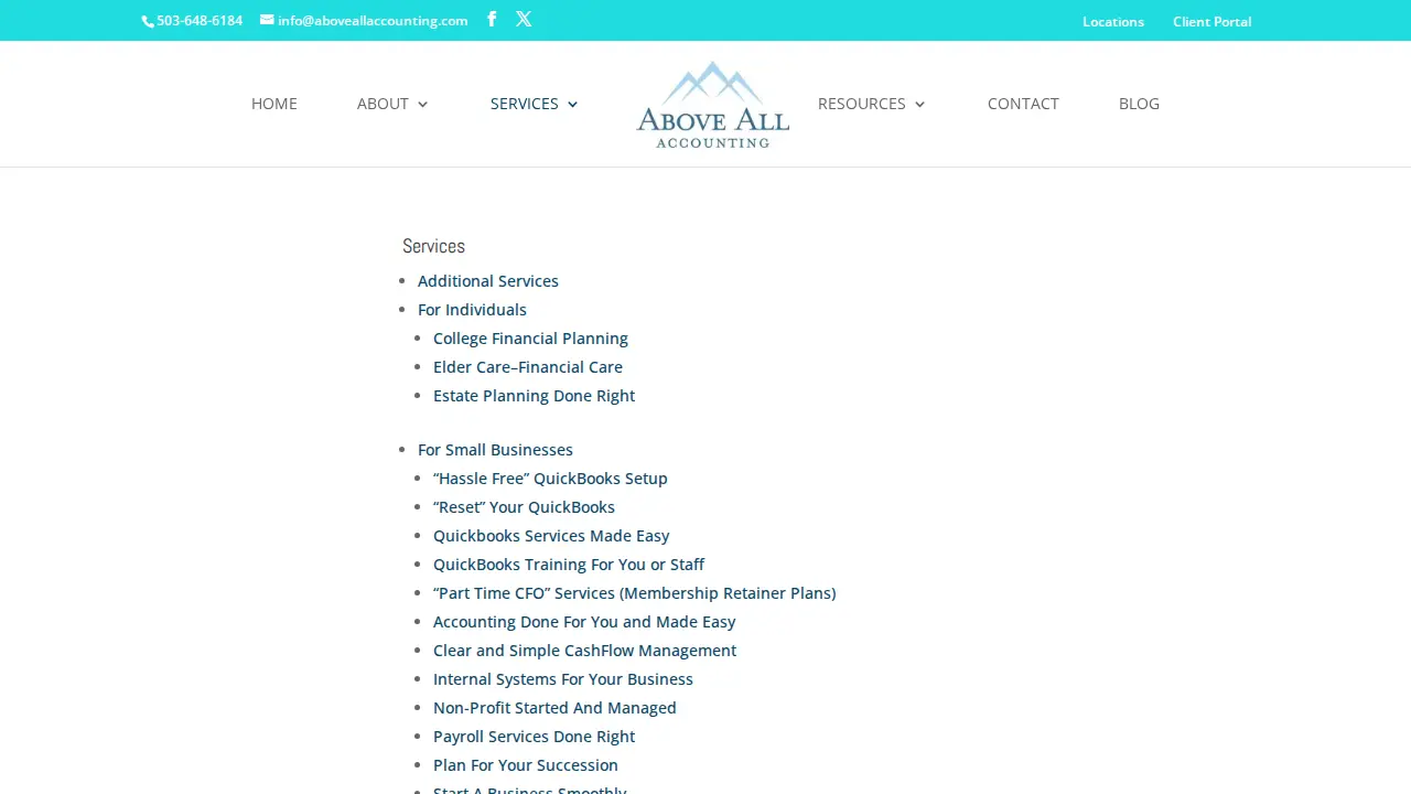 Above All Accounting, Inc. page