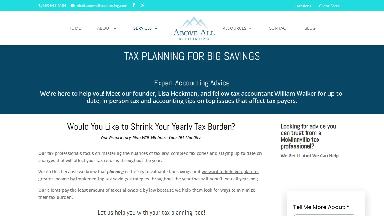 Above All Accounting, Inc. page