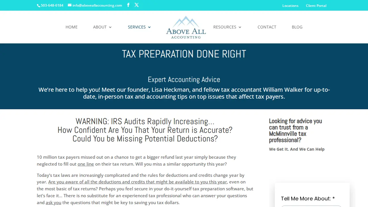 Above All Accounting, Inc. page