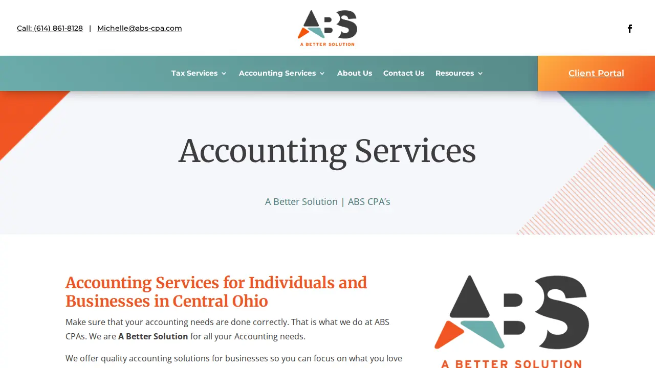 ABS CPAs - A Better Solution page
