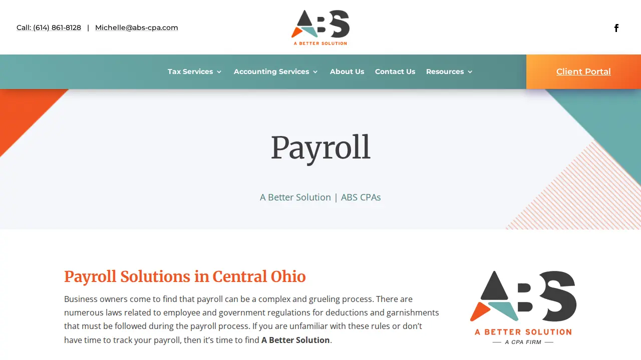 ABS CPAs - A Better Solution page