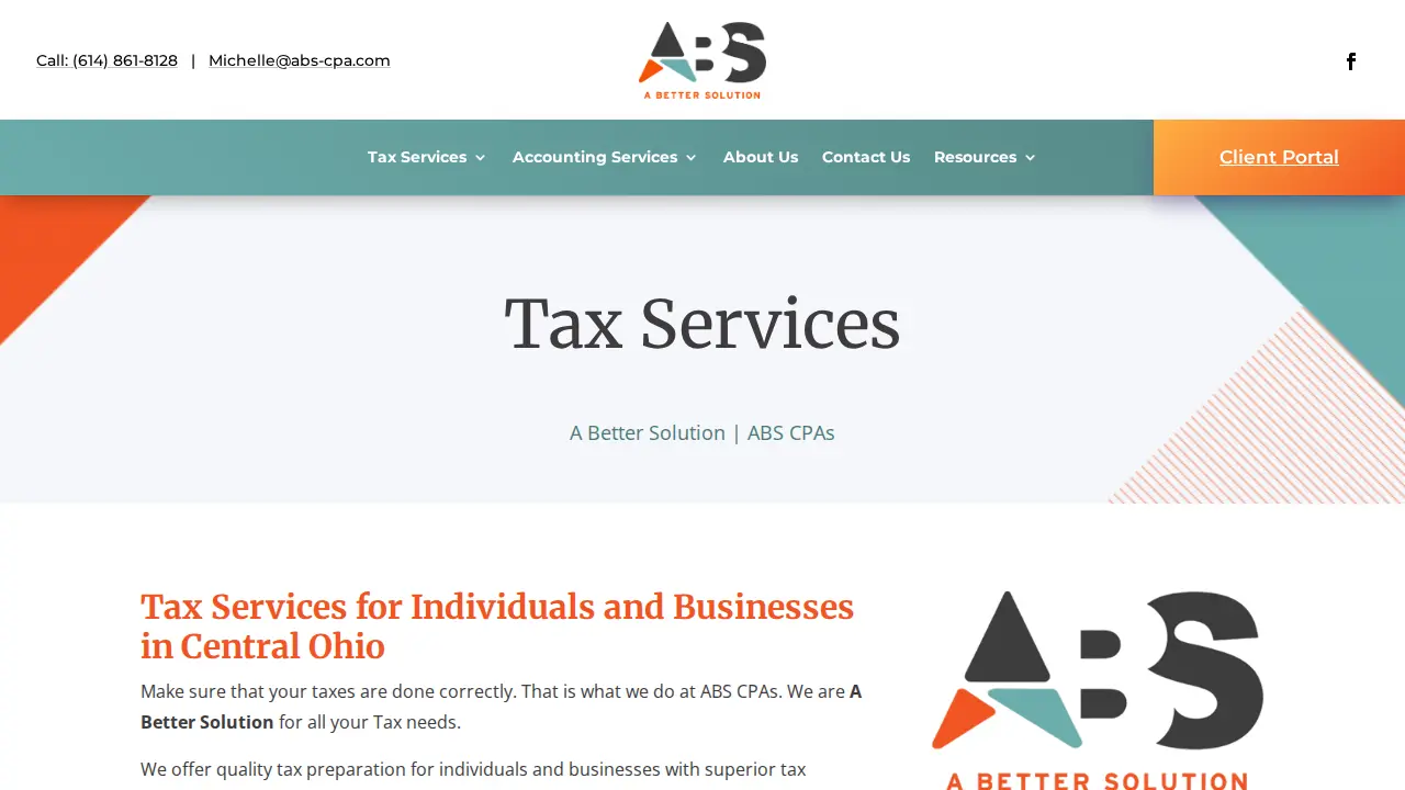 ABS CPAs - A Better Solution page