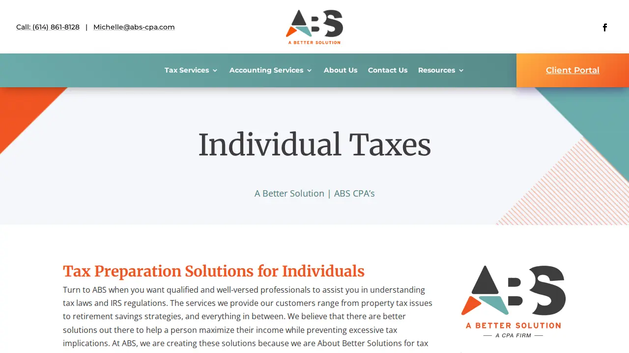 ABS CPAs - A Better Solution page