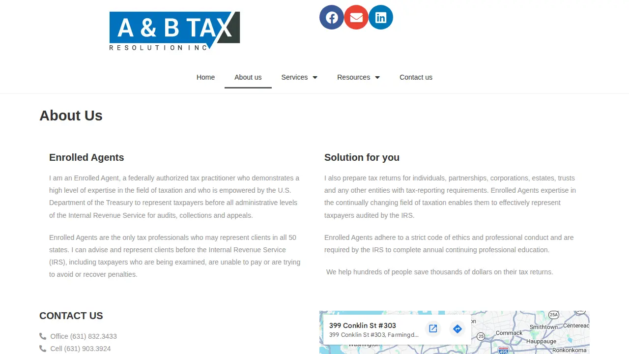 A and B Tax page