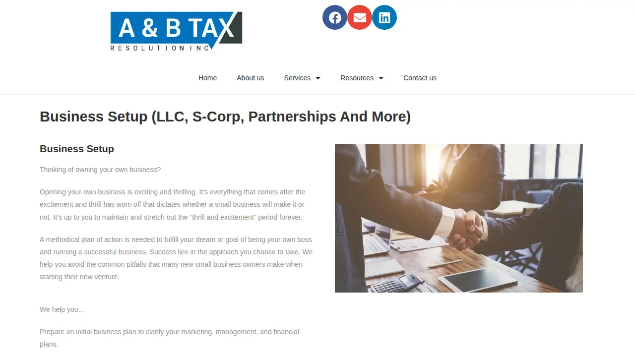A and B Tax page