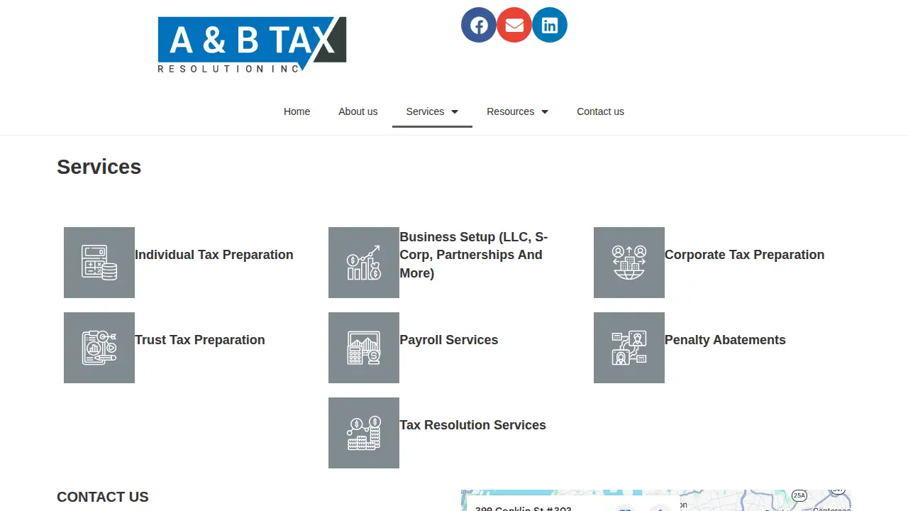 A and B Tax page