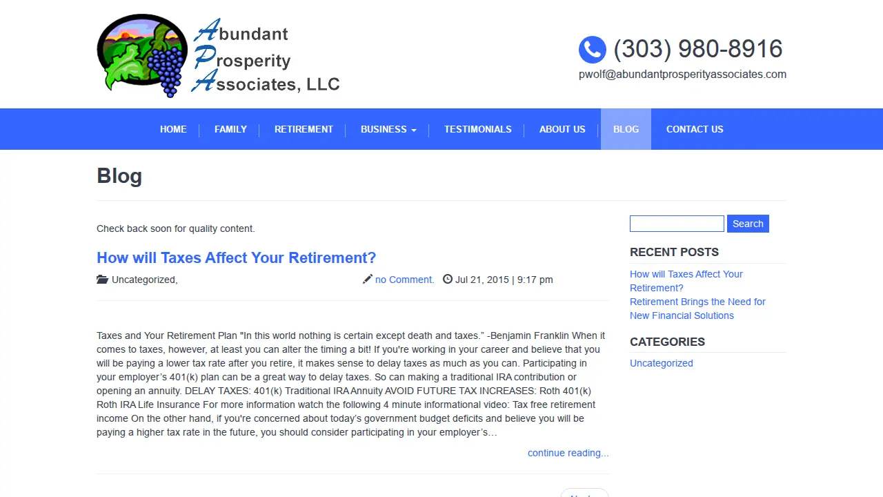 Abundant Prosperity Associates, LLC page