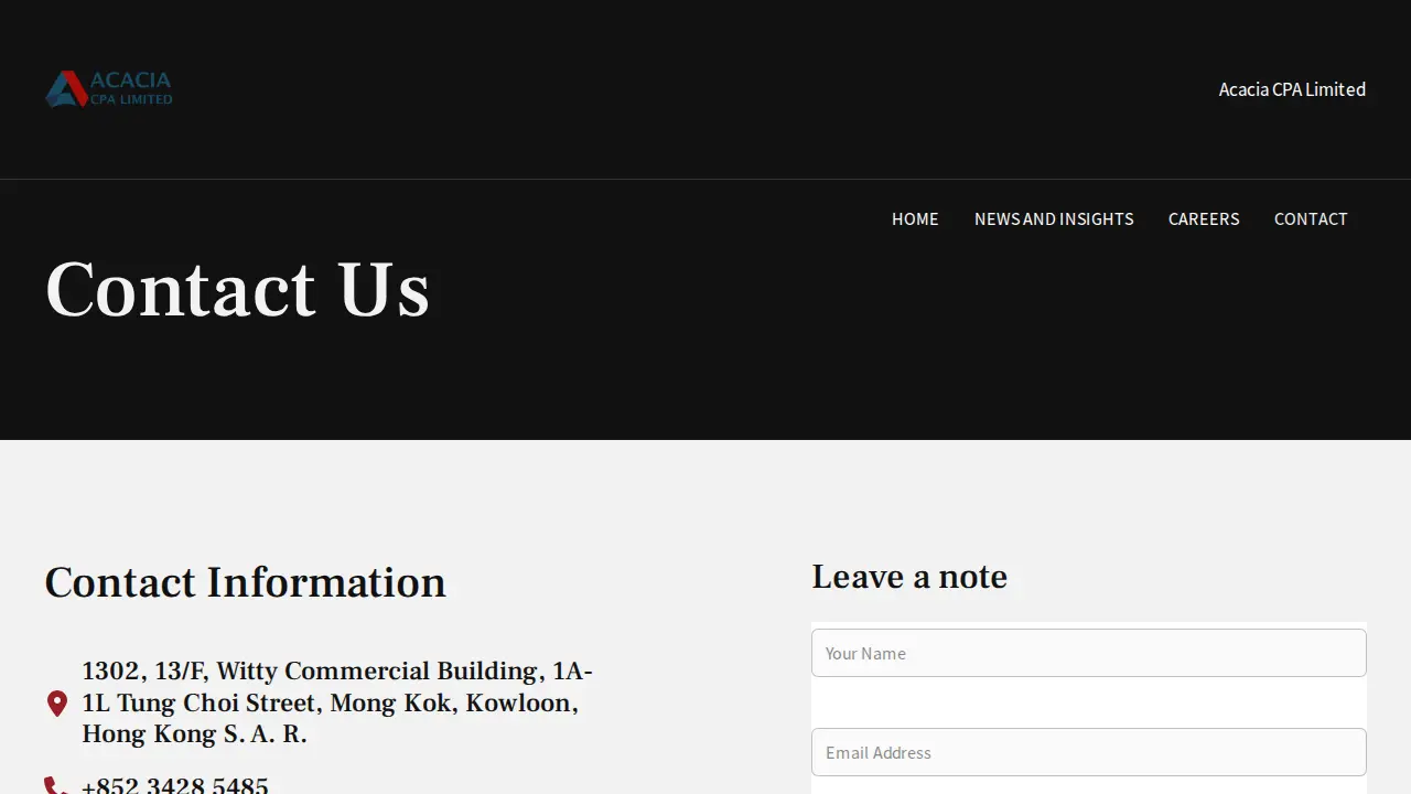 Acacia CPA Limited page