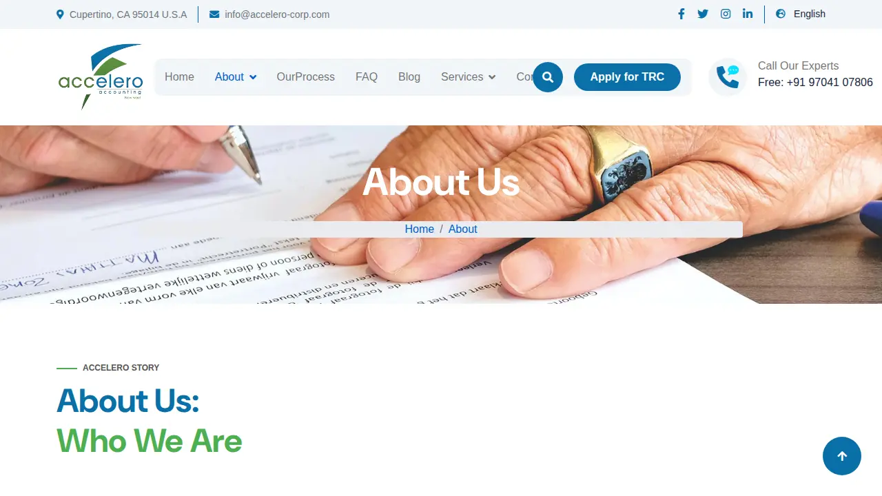 Accelero Corporation page