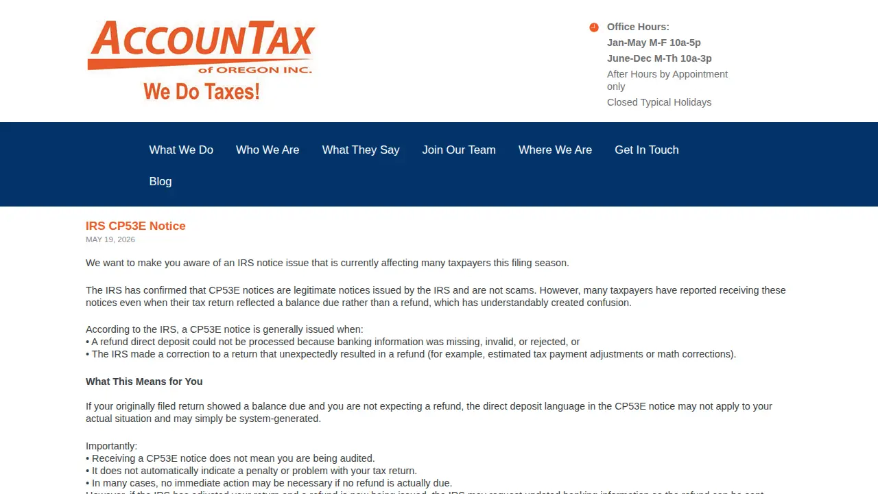 Accountax of Oregon Inc page