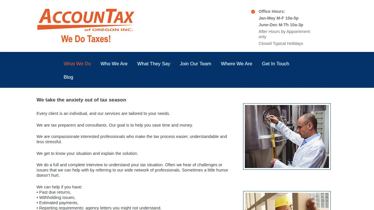Accountax of Oregon Inc page