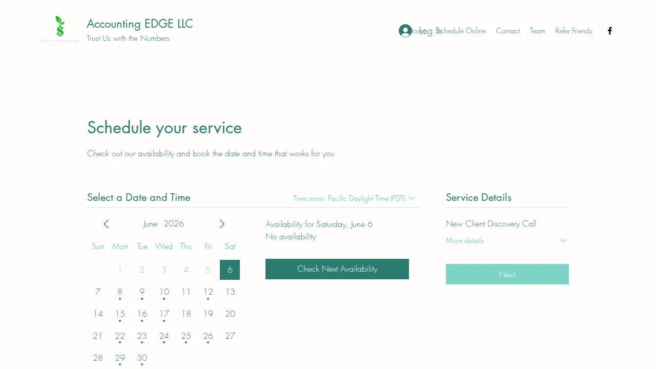 Accounting Edge page