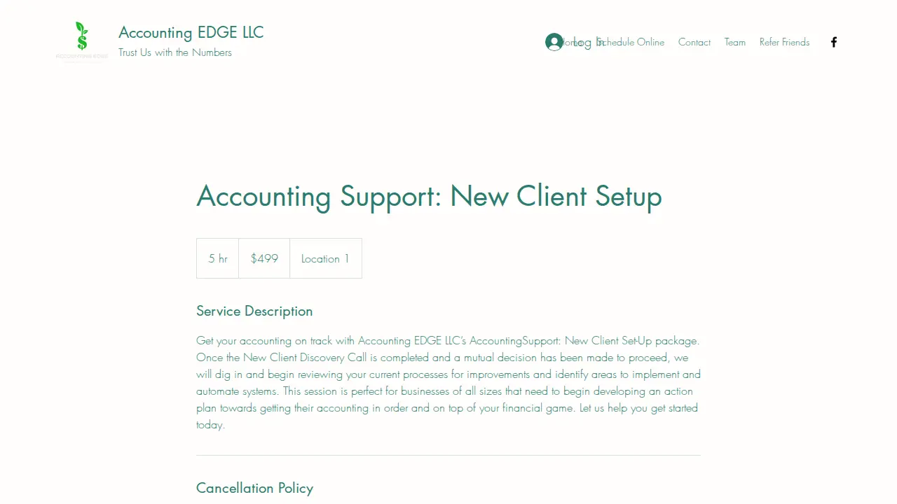 Accounting Edge page