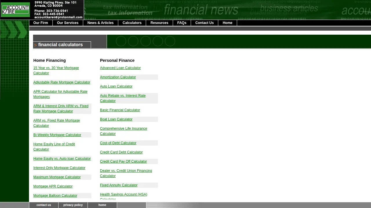 Account Kare page