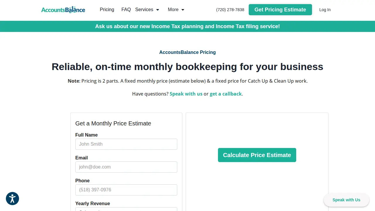 AccountsBalance page