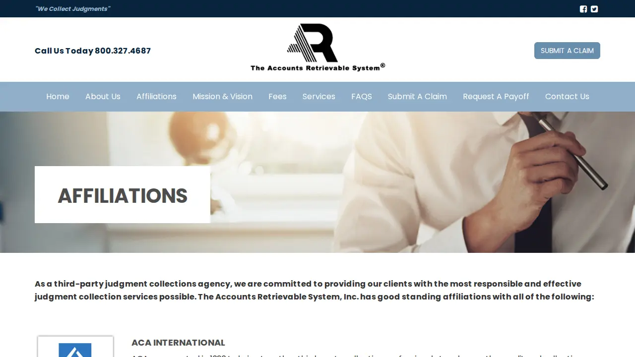 Accounts Retrievable Systems page