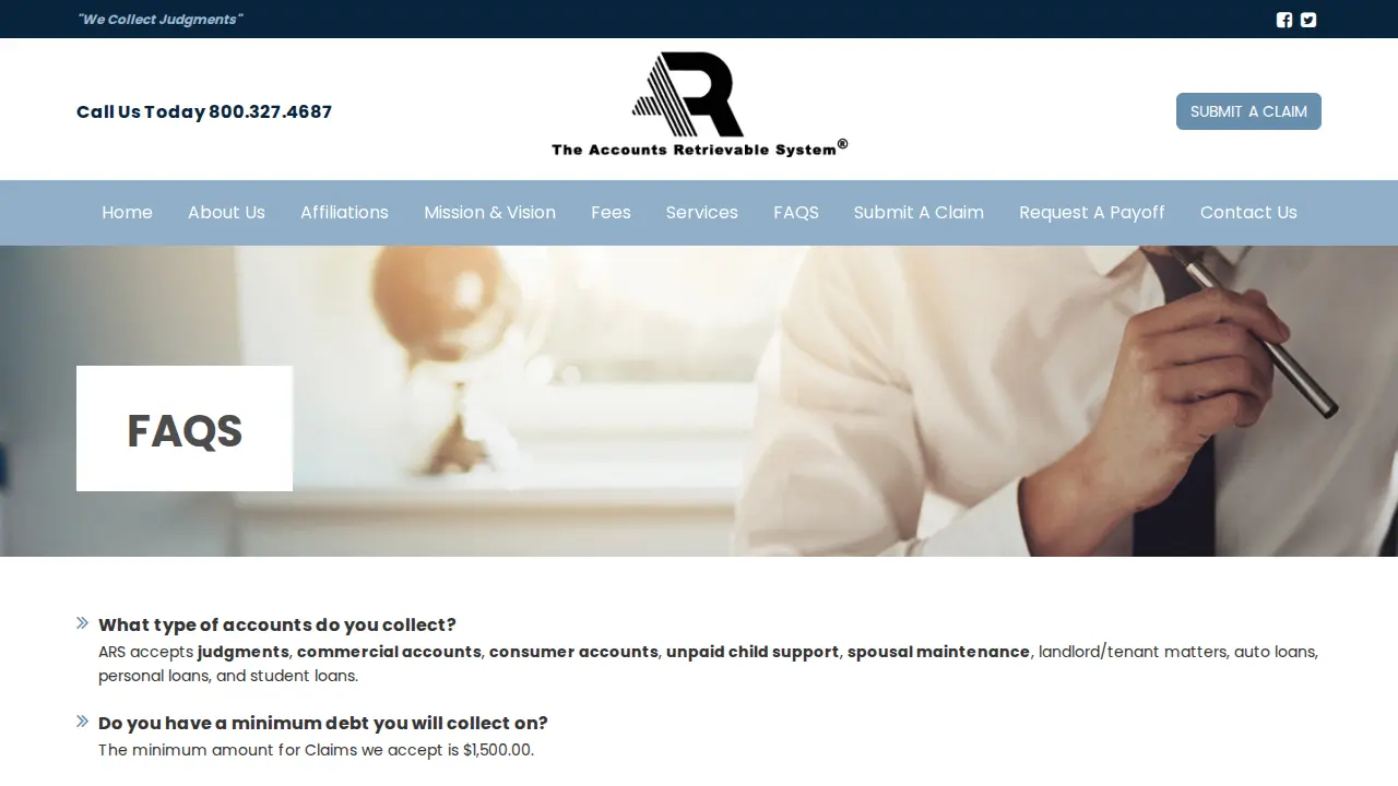 Accounts Retrievable Systems page