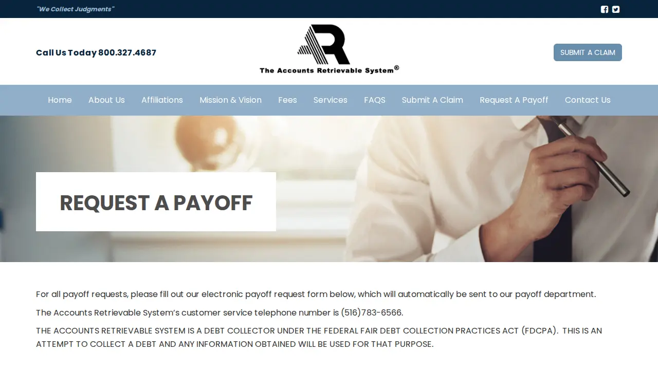 Accounts Retrievable Systems page