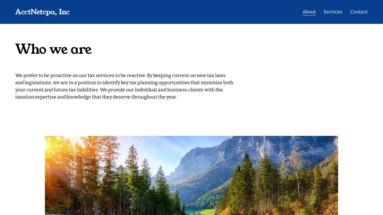 AcctNetcpa, Inc page