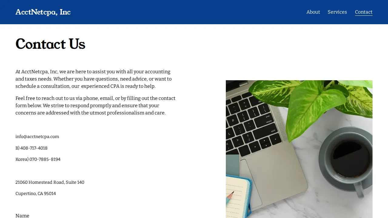 AcctNetcpa, Inc page