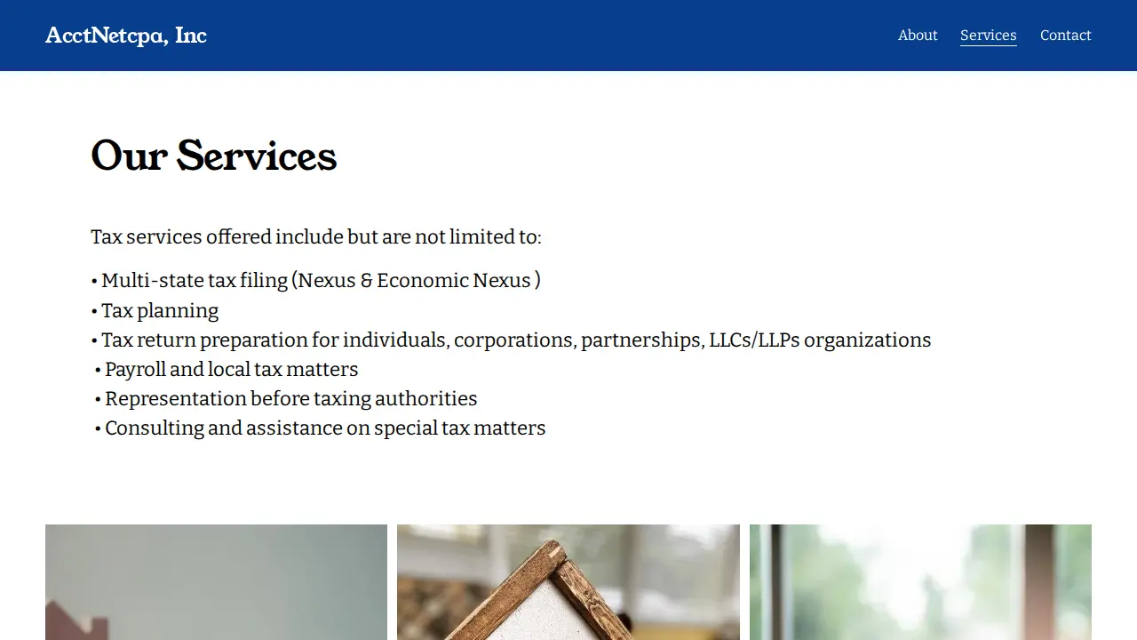 AcctNetcpa, Inc page