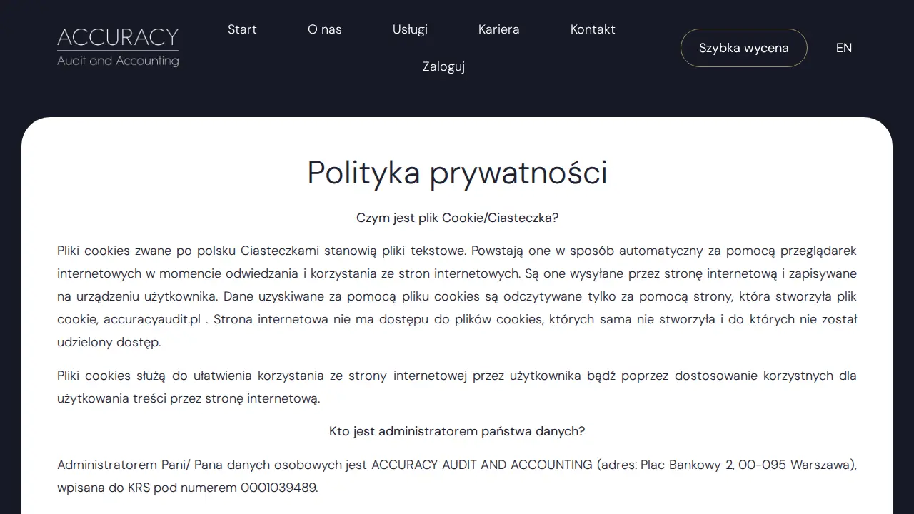 Accuracy Audit and Accounting page