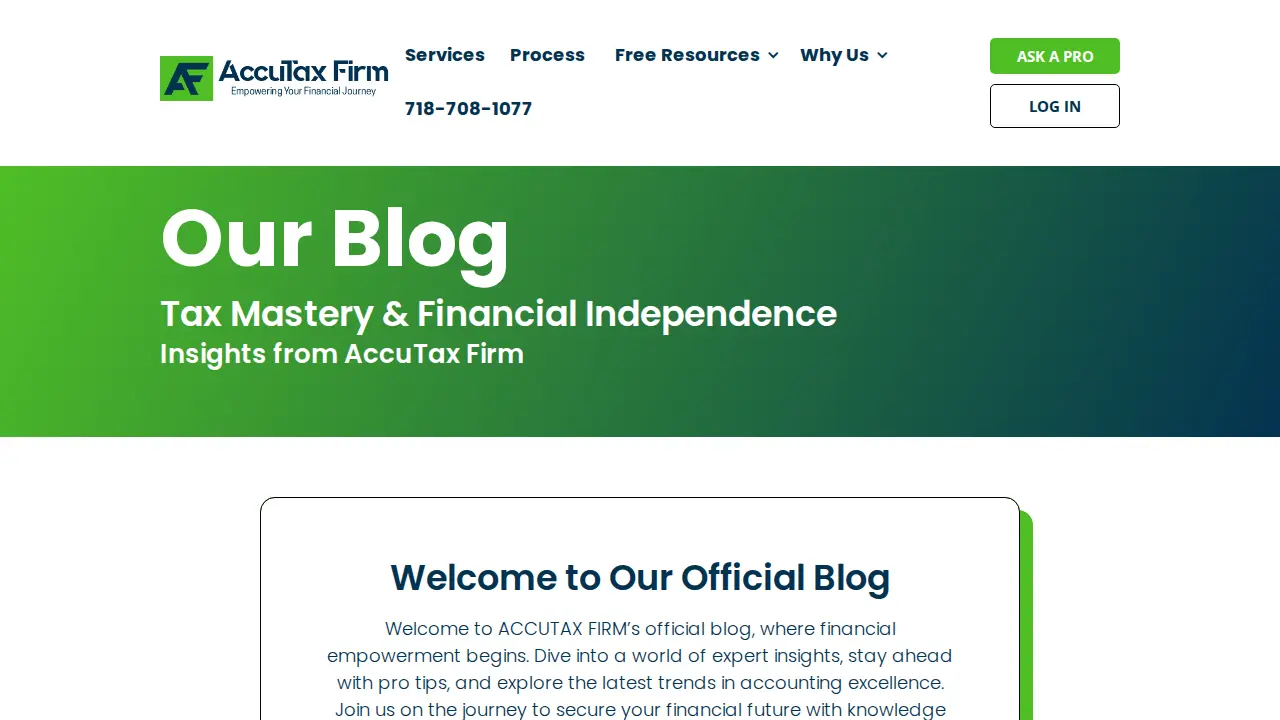 AccuTax Firm - Ozone Park page