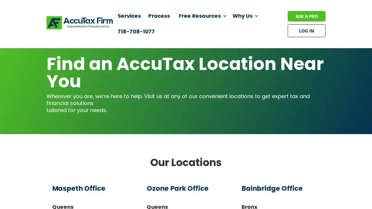 AccuTax Firm - Ozone Park page