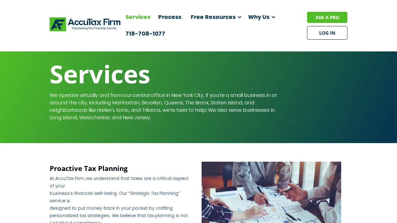 AccuTax Firm - Ozone Park page