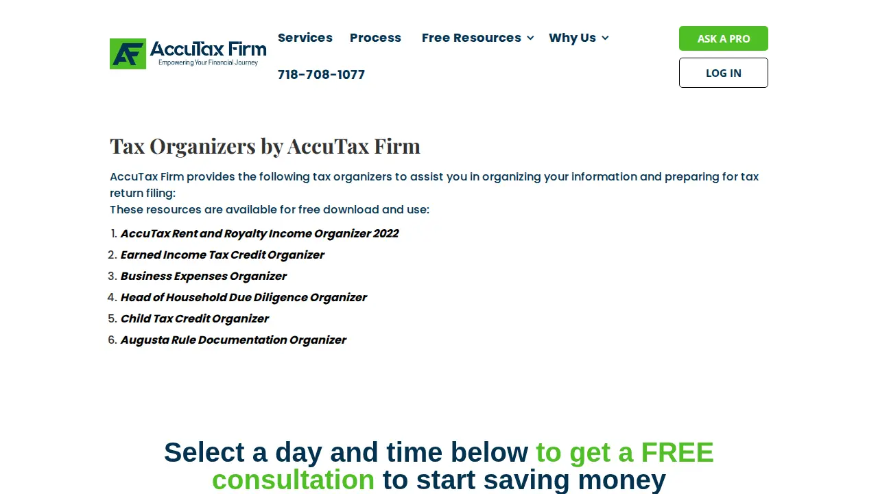 AccuTax Firm - Ozone Park page