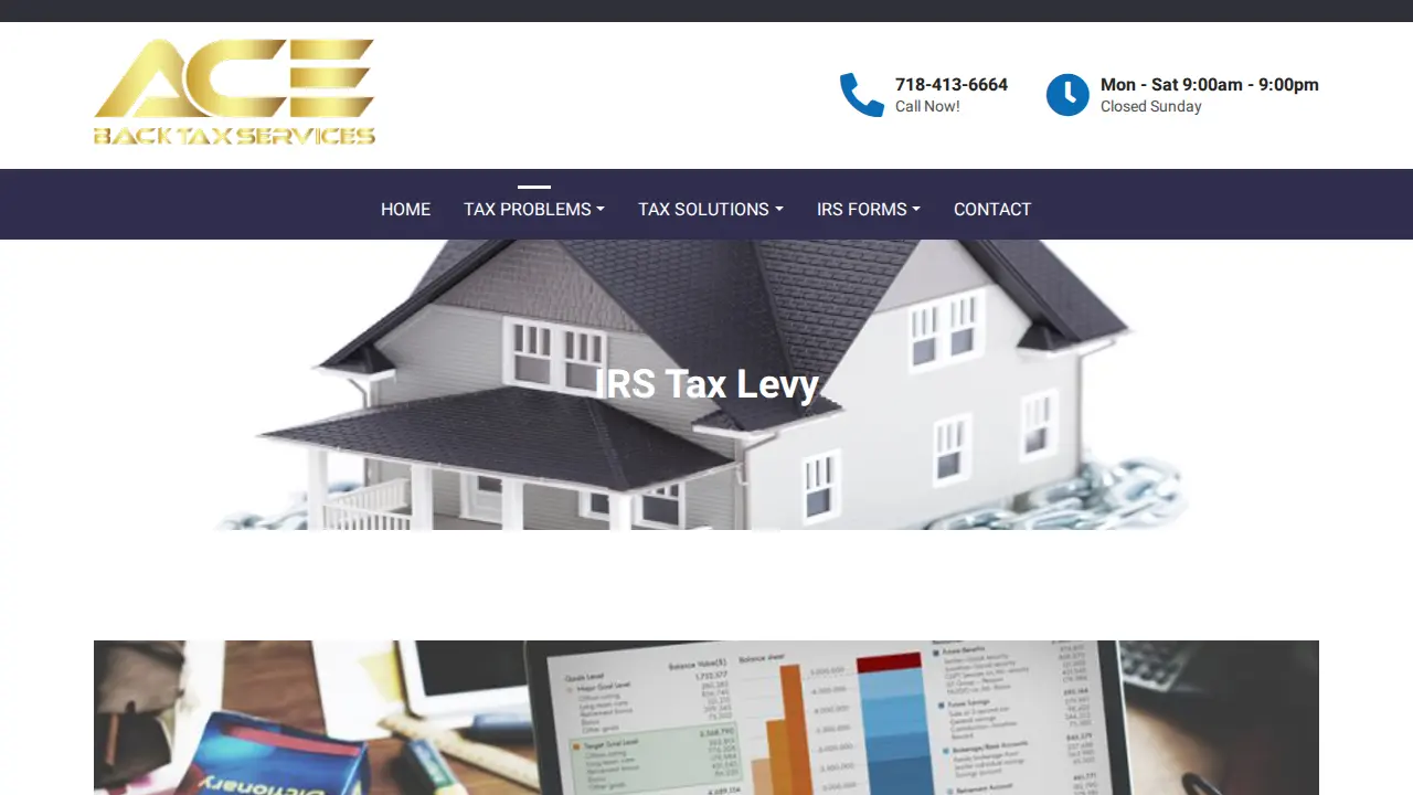 Ace Back Tax Service page
