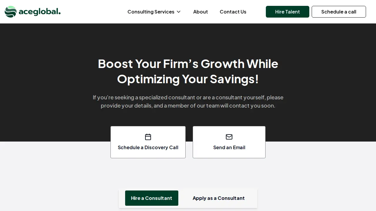 Ace Global - Tax filing & book keeping page