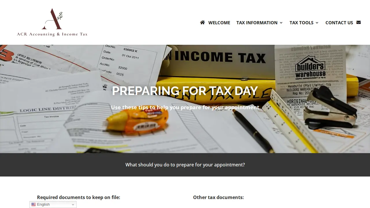 ACR Accounting & Income Tax page