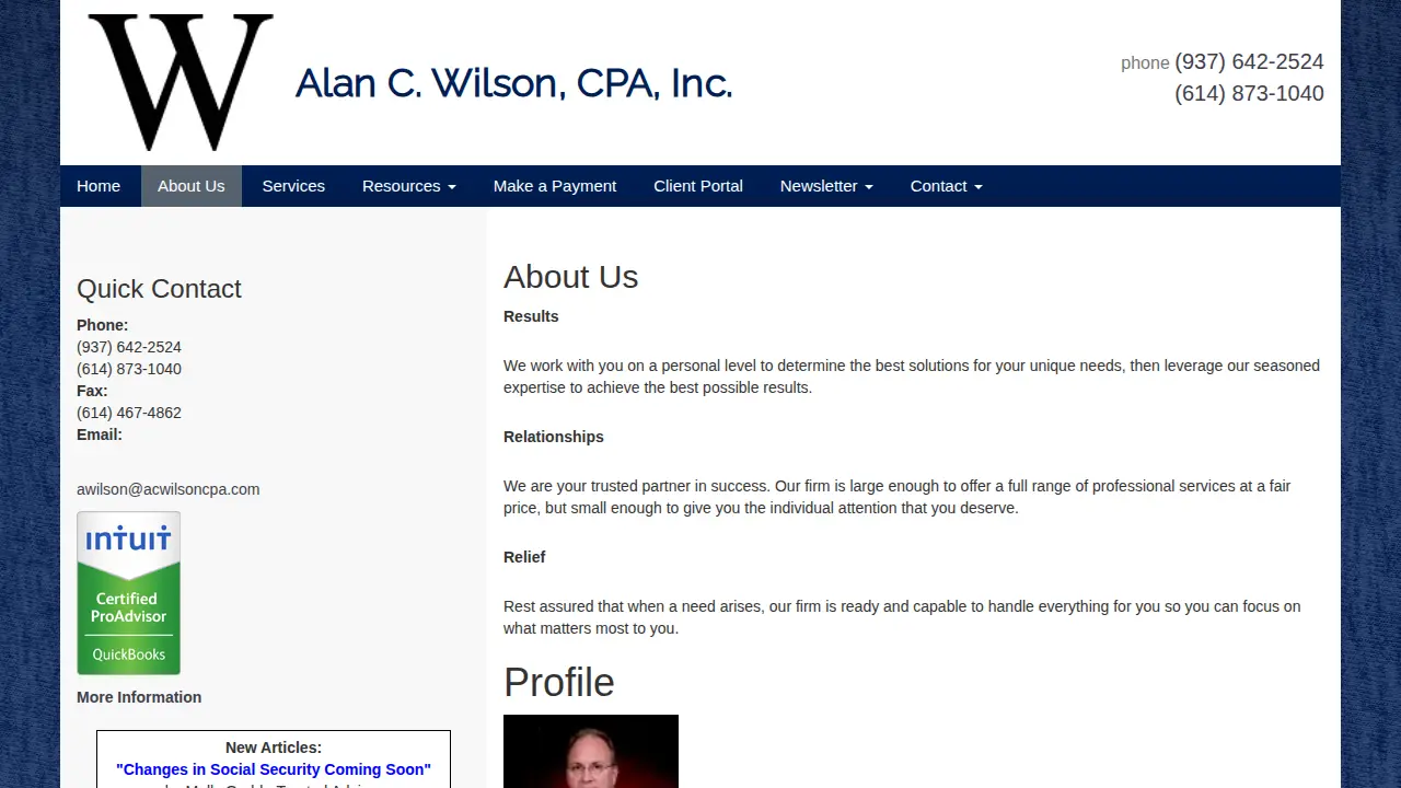 Alan C Wilson CPA Inc page