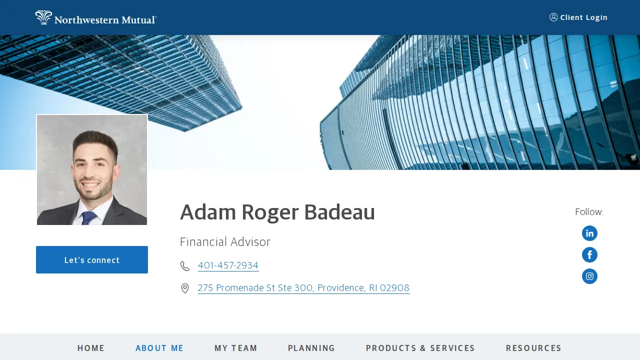 Northwestern Mutual - Financial Advisor: Adam Badeau page