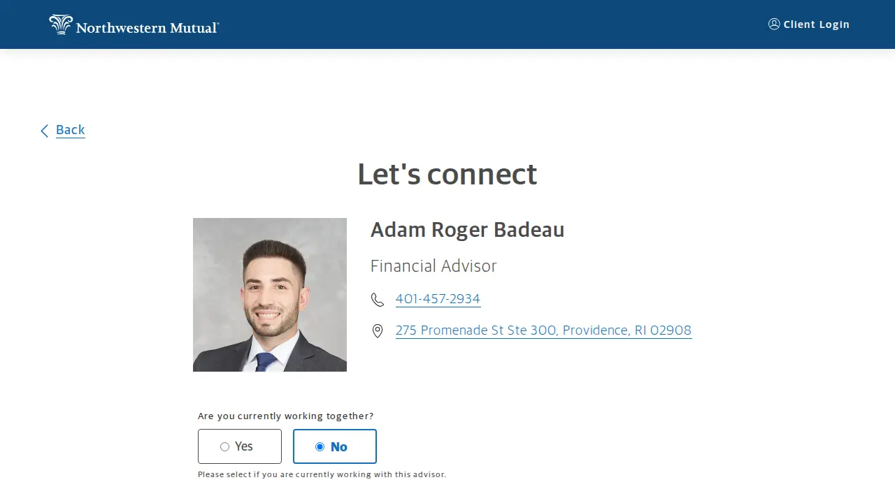 Northwestern Mutual - Financial Advisor: Adam Badeau page