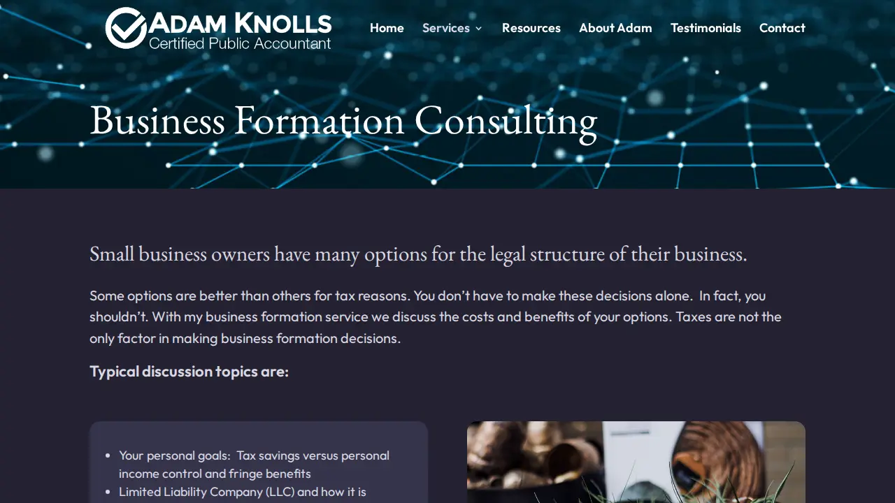 Adam Knolls, CPA page