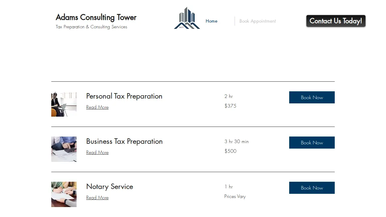 ACT Virtual Tax Service page