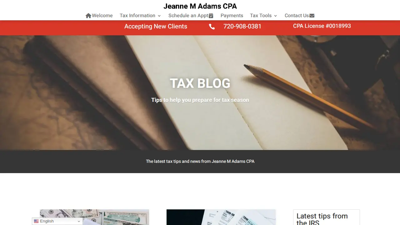 JEANNE M ADAMS CPA PC page
