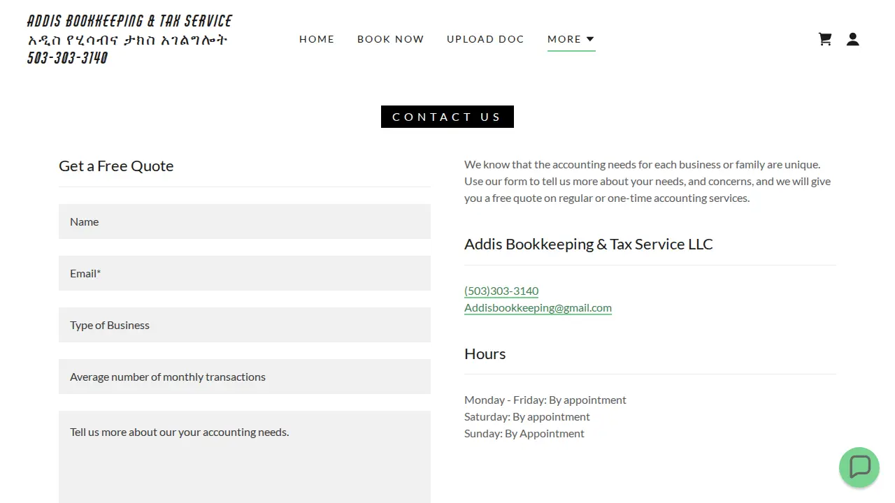 Addis Bookkeeping & Tax Service LLC page