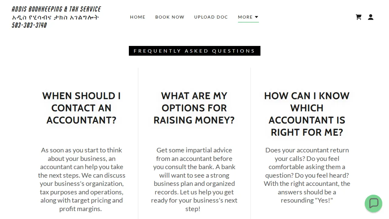Addis Bookkeeping & Tax Service LLC page