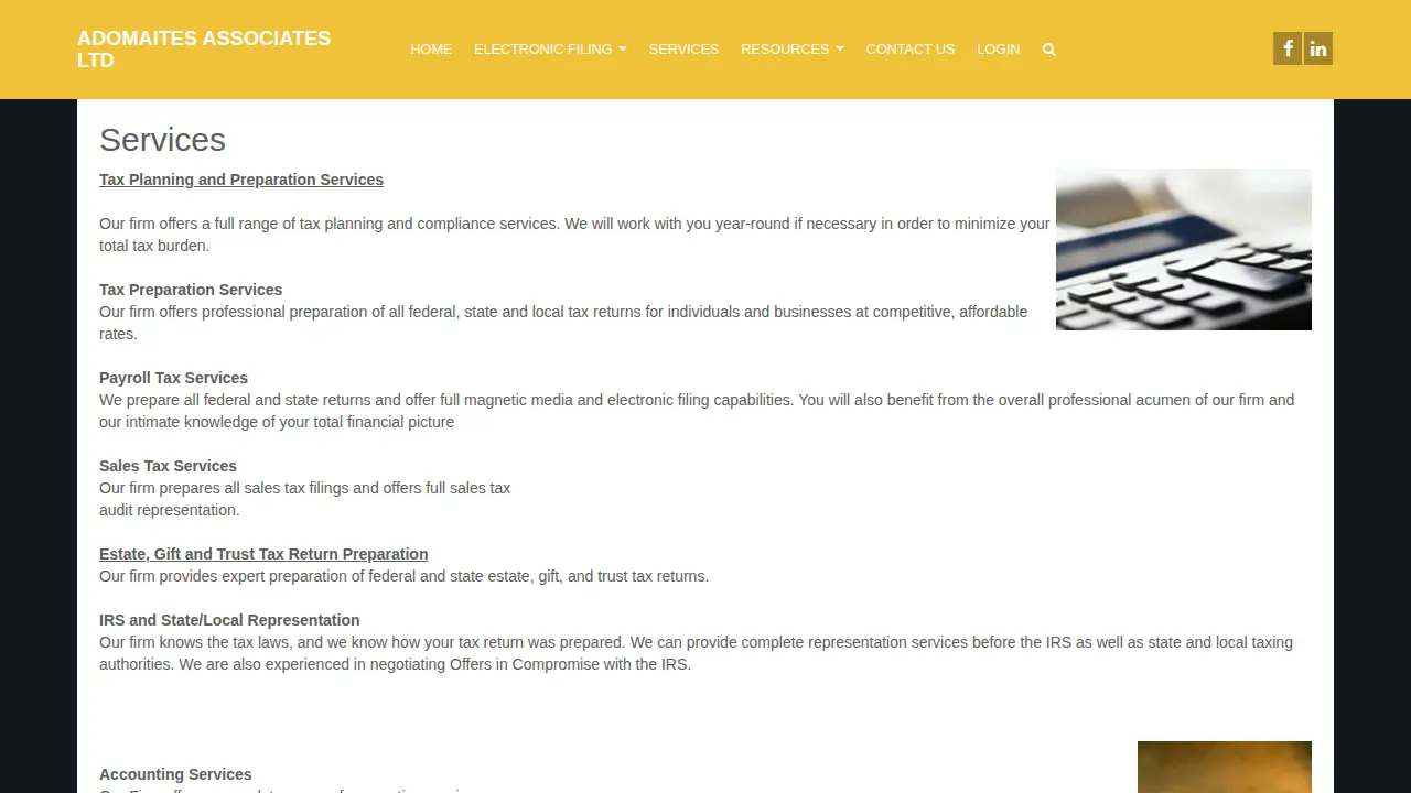 Adomaites Associates Ltd page