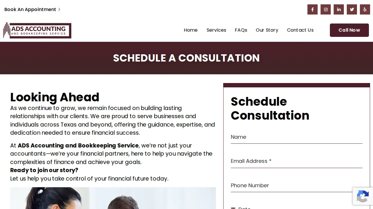 ADS Accounting and Bookkeeping Services page