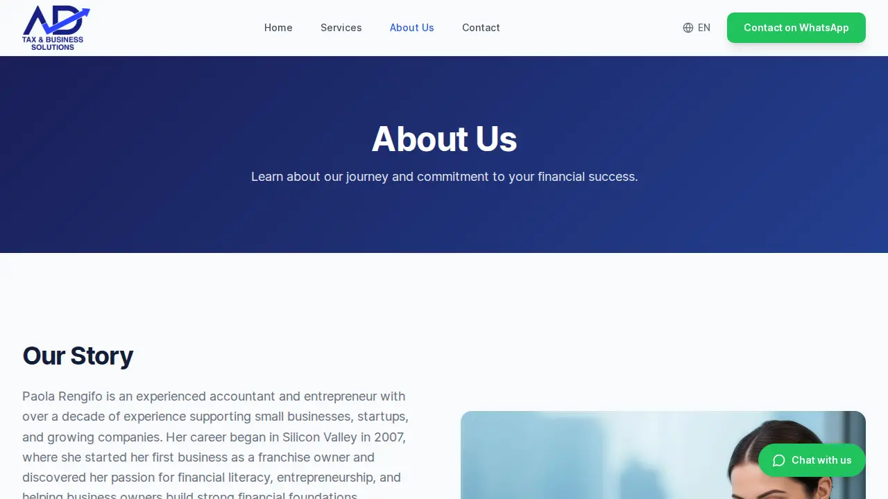 AD TAX & BUSINESS SOLUTIONS page