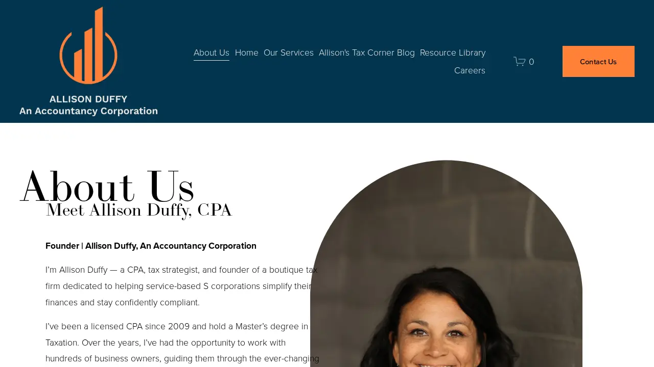 Allison Duffy, An Accountancy Corporation page