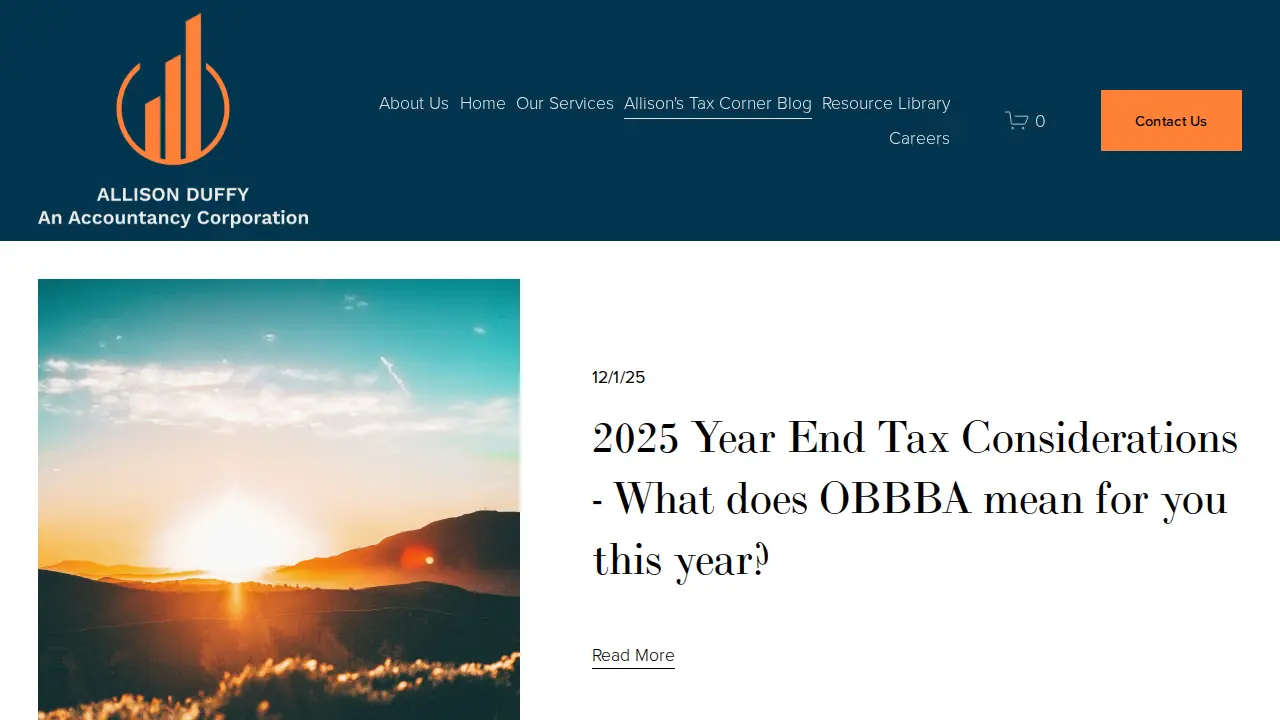 Allison Duffy, An Accountancy Corporation page