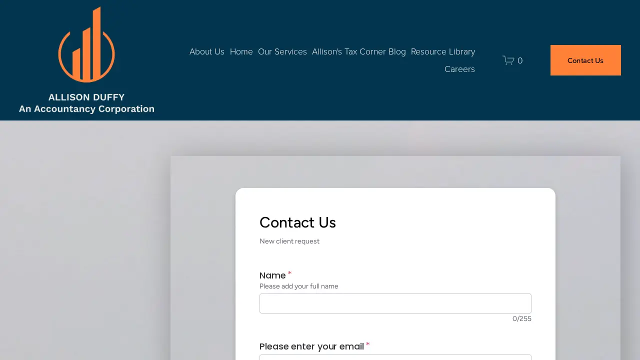 Allison Duffy, An Accountancy Corporation page