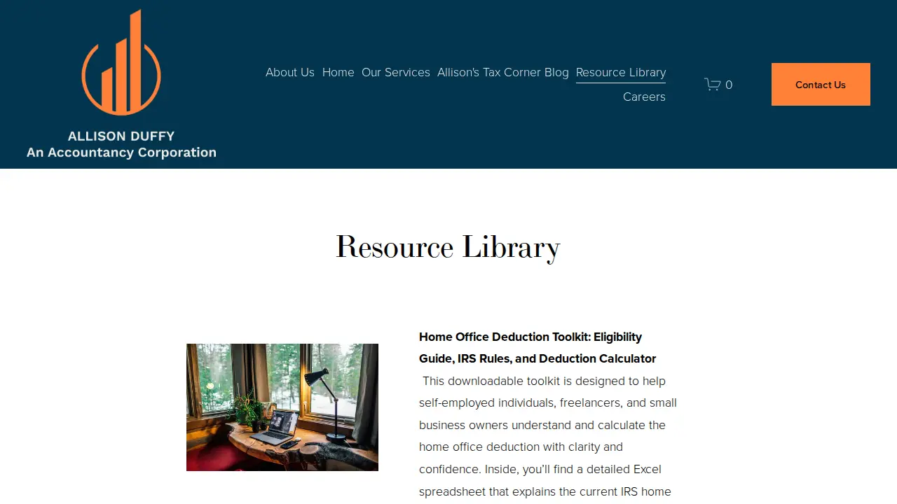 Allison Duffy, An Accountancy Corporation page
