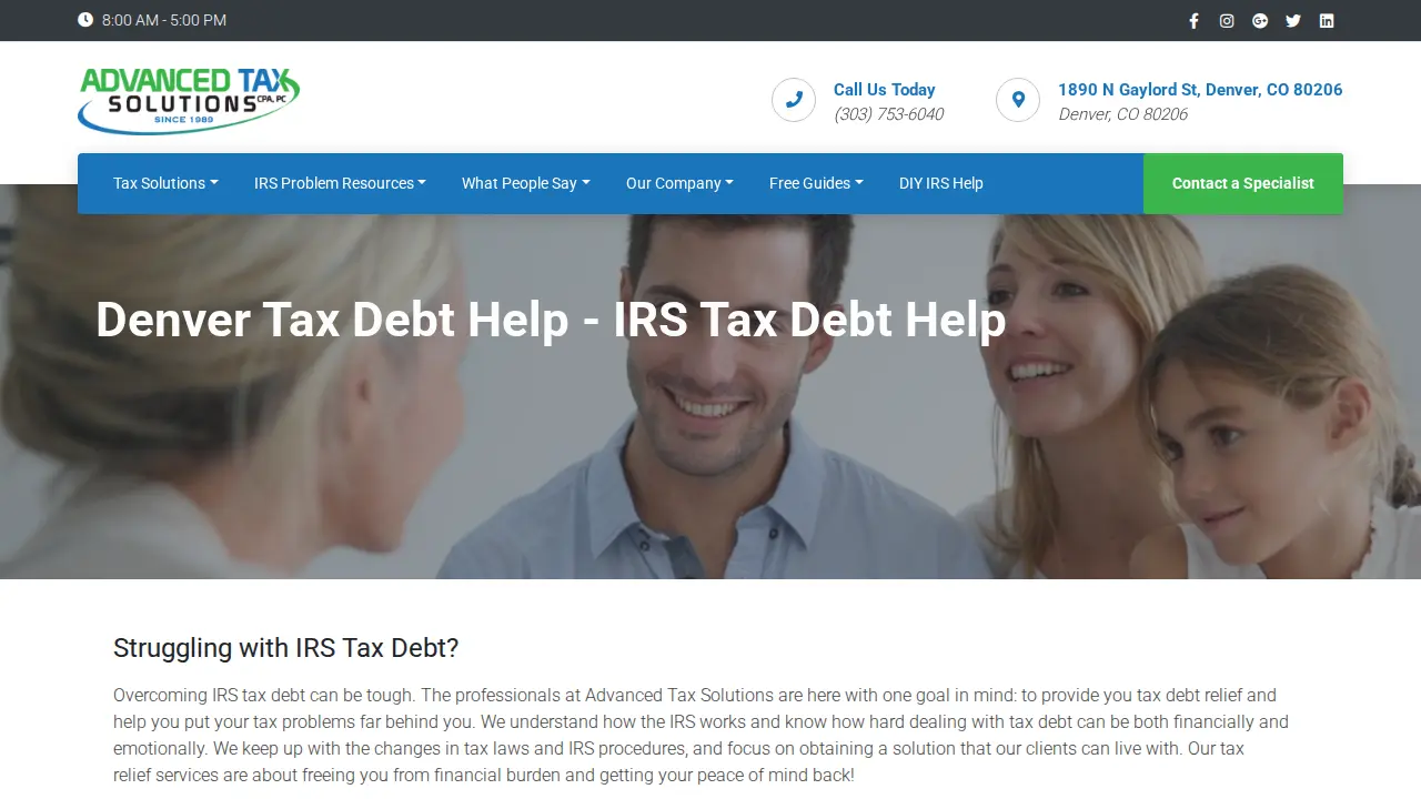 Advanced Tax Solutions page
