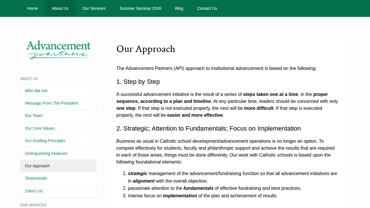 Advancement Partners, Inc. page